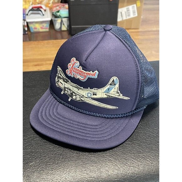 Vintage WWII Sentimental‎ Journey Boeing B-17G Bomber Trucker Snapback Hat - Picture 1 of 6